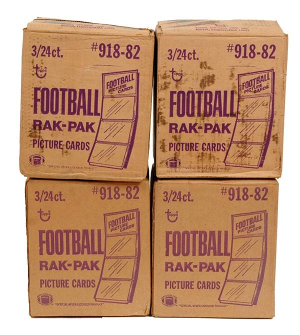 Unopened Cards - 1982 Topps Football Rack Pack Cases (4)