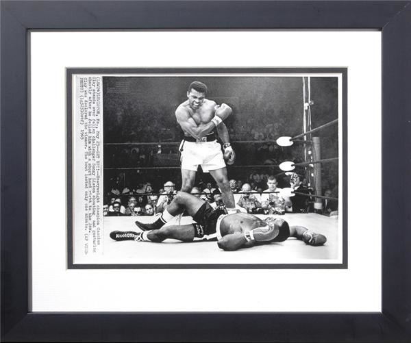 Muhammad Ali - Clay versus Liston Heavyweight Title Rematch Wire Photo