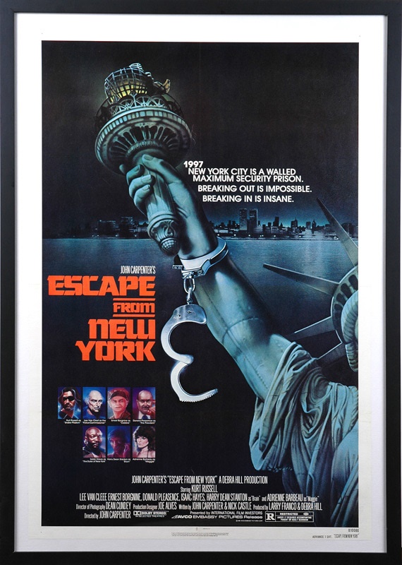 Escape From New York One Sheet Framed & Linen Backed