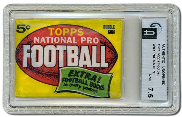Unopened Cards - 1962 Topps Football Wax Pack GAI 7.5