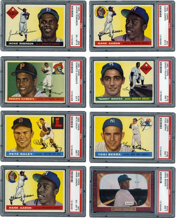 Post War Baseball Cards - 1950's Shoebox Collection of 600+ Baseball Cards w/ PSA graded stars.