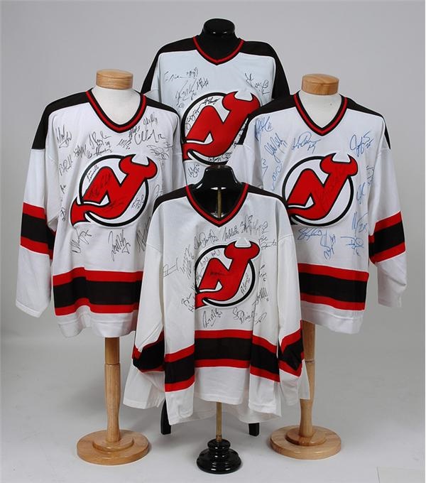 Hockey Memorabilia - Four New Jersey Devils Team Signed Jerseys
