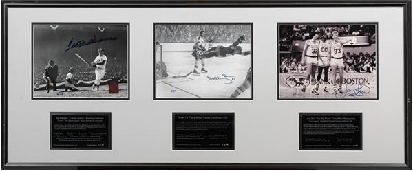 Boston Sports - Orr, Williams, Bird "Boys of Boston" Signed Collection