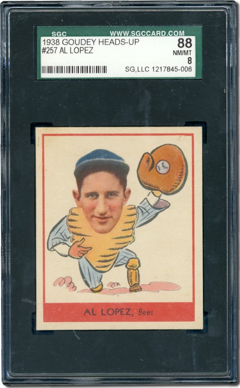Vintage Baseball Cards - 1938 Goudey Heads-Up #257 Al Lopez HOF SGC 88 NM-MT 8