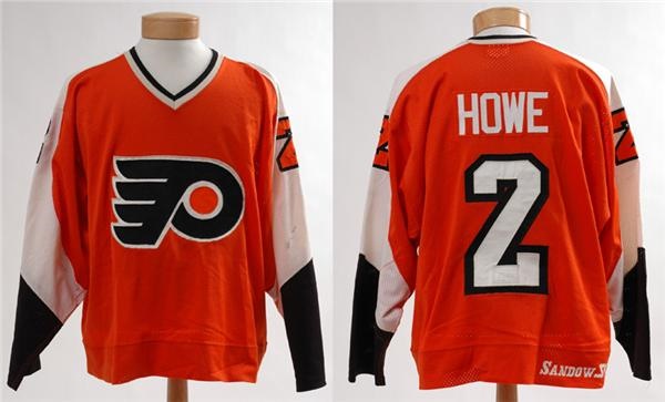 Hockey Sweaters - Mark Howe Flyers Game Worn Pre Season Jersey