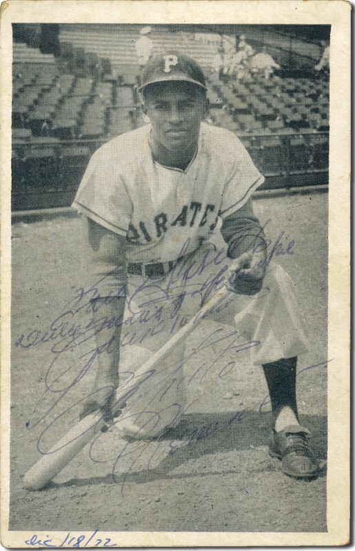 Roberto Clemente - Roberto Clemente As Rookie Signed Postcard