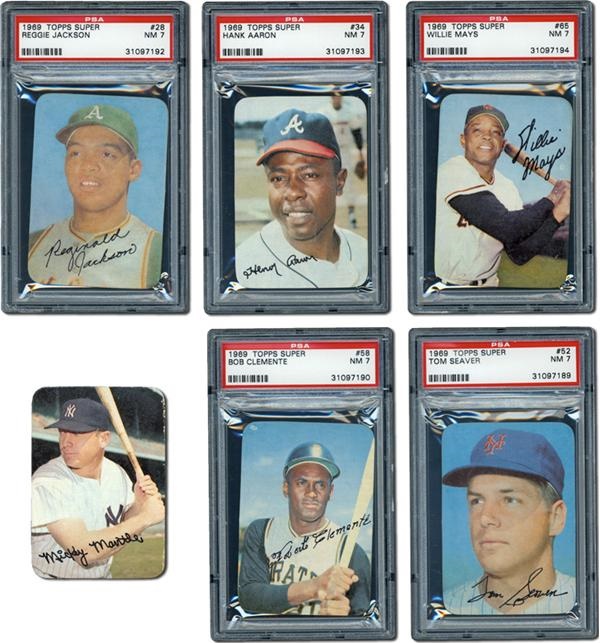 Post War Baseball Cards - 1969 Topps Super Set NRMT with PSA graded STARS