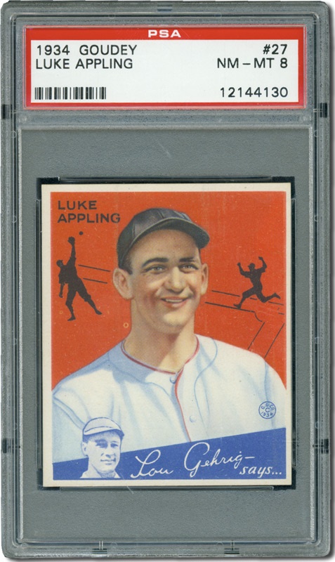 Vintage Baseball Cards - 1934 Goudey #27 Luke Appling PSA 8 NM/MT