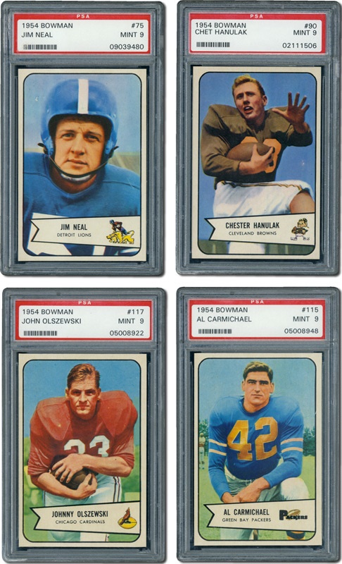 Football Cards - 1954 Bowman Football PSA 9 Mint Collection (14)