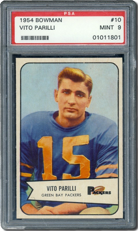- 1954 Bowman Football #10 Vito Parilli PSA 9 Mint