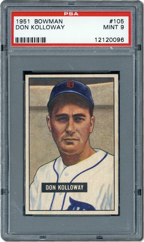 Post War Baseball Cards - 1951 Bowman #105 Don Kolloway PSA 9 Mint