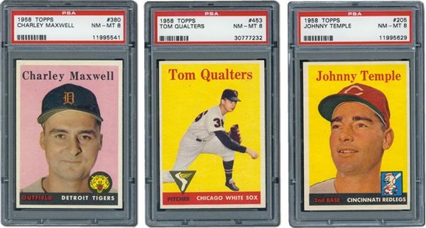 Post War Baseball Cards - 1958 Topps Baseball PSA 8 Lot of 47
