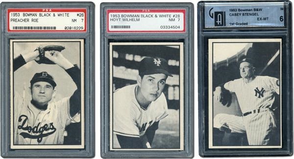 Post War Baseball Cards - 1953 Bowman B&W Complete Set w/ Graded Cards