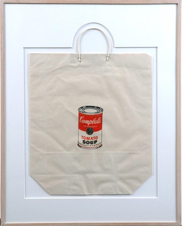Fine Art - Andy Warhol Signed Campbell's Tomato Soup Bag