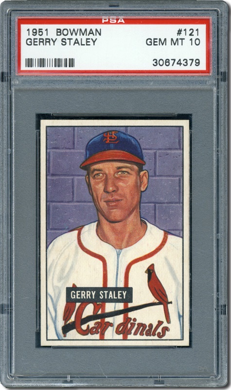Post War Baseball Cards - 1951 Bowman #121 Gerry Staley PSA 10 Gem Mint