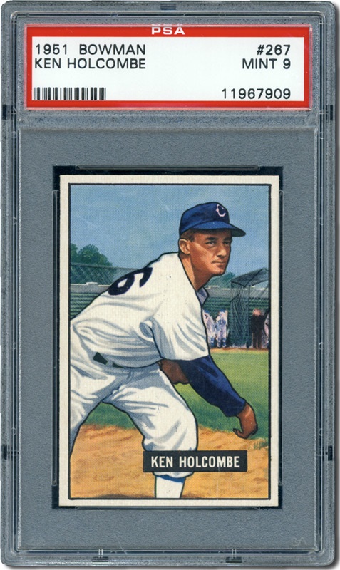 Post War Baseball Cards - 1951 Bowman #267 Ken Holcombe PSA 9 Mint