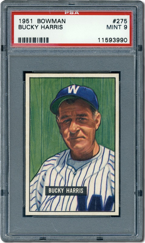 Post War Baseball Cards - 1951 Bowman #275 Bucky Harris PSA 9 Mint
