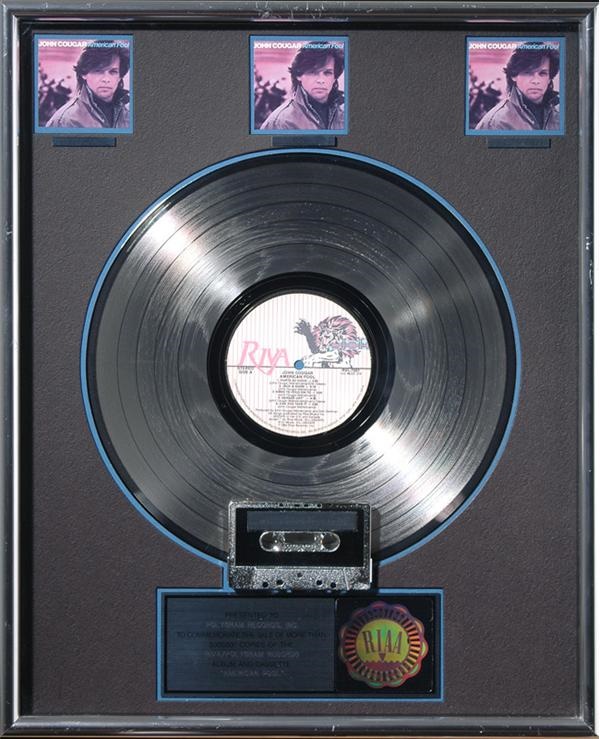 Rock Memorabilia - John Cougar "American Fool" Multi-Platinum Record