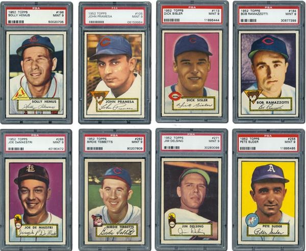 Post War Baseball Cards - 1952 Topps PSA 9 Lot of 8!