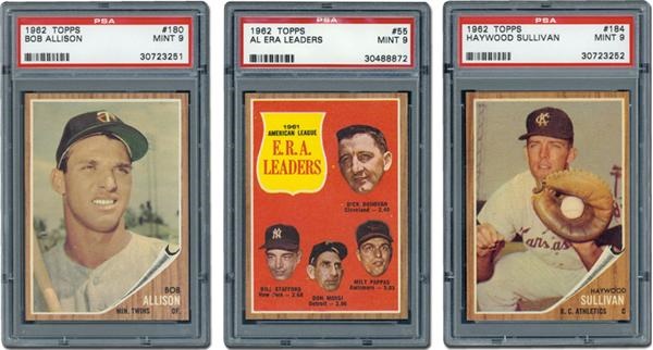 Post War Baseball Cards - 1962 Topps PSA 9 Lot w/Low Pops! (22)