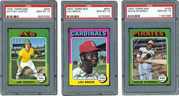 Post War Baseball Cards - 1975 Topps Mini PSA 10 Star Lot (5)