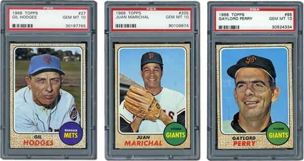 Post War Baseball Cards - 1968 Topps PSA 10 Star Lot (3)