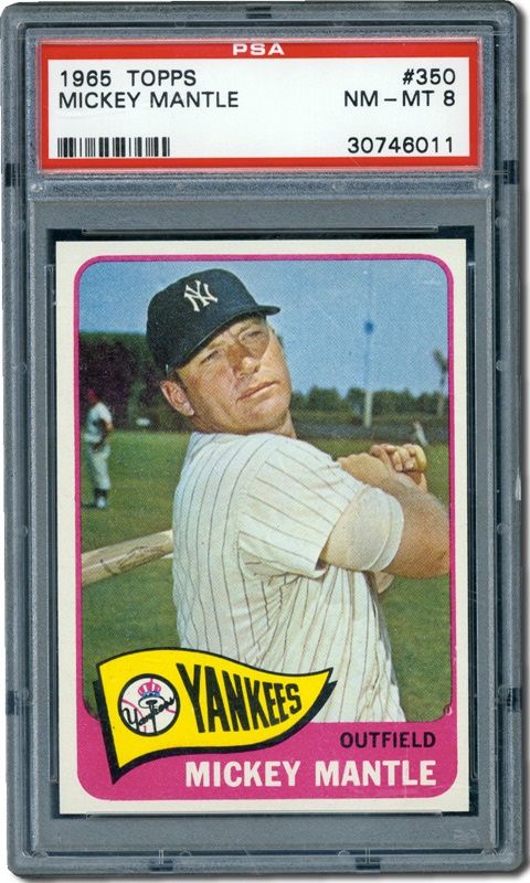 Post War Baseball Cards - 1965 Topps #350 Mickey Mantle PSA 8 NM/MT