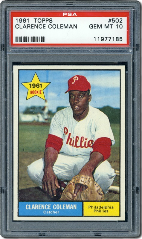 Post War Baseball Cards - 1961 Topps #502 Clarence Coleman PSA 10 Gem Mint