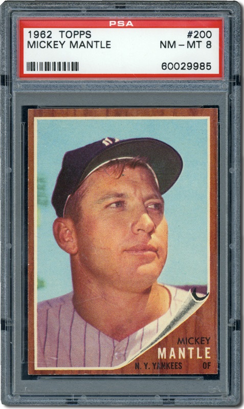 Post War Baseball Cards - 1962 Topps #200 Mickey Mantle PSA 8 Nm/Mt