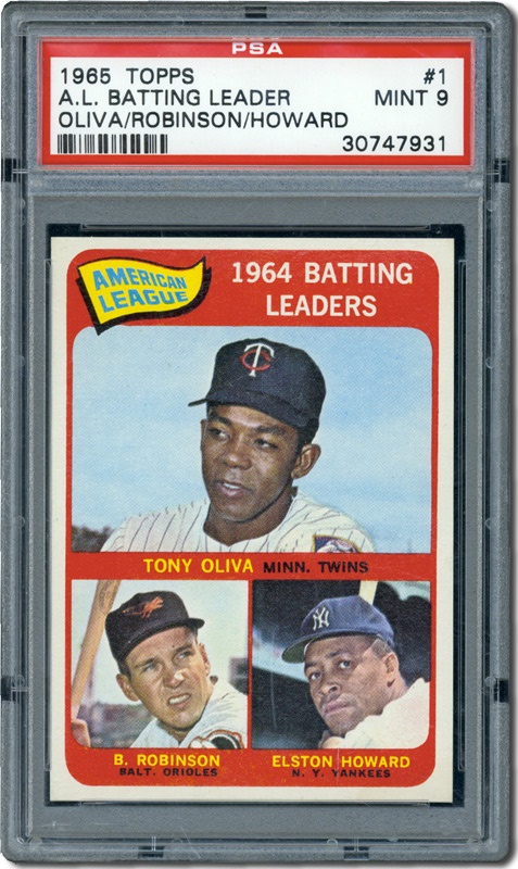 Post War Baseball Cards - 1965 Topps #1 AL Batting Leaders PSA 9 Mint