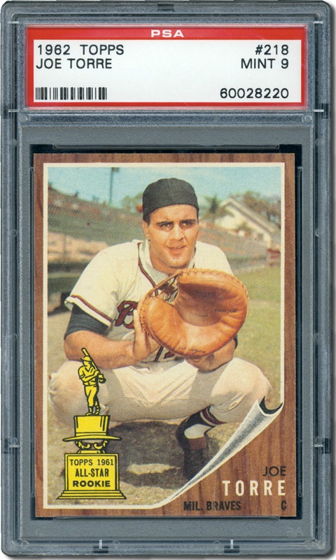Post War Baseball Cards - 1962 Topps #218 Joe Torre (R) PSA 9 Mint