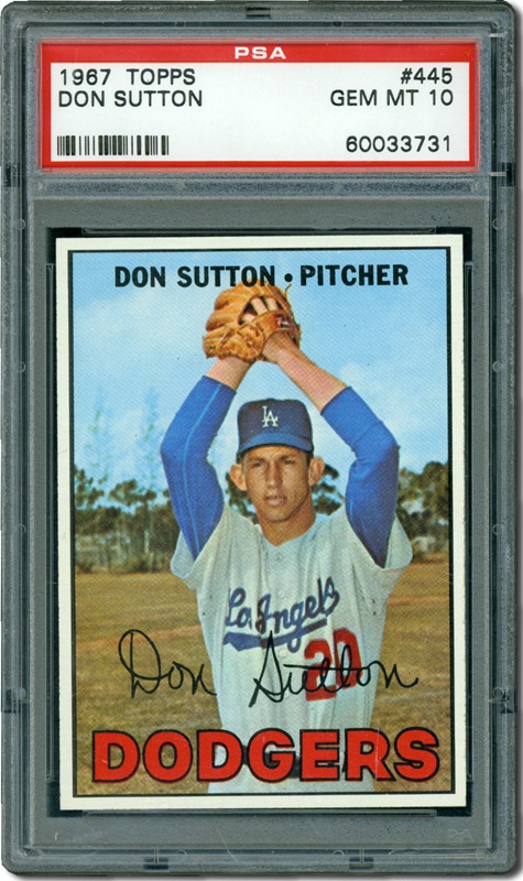 Post War Baseball Cards - 1967 Topps #445 Don Sutton PSA 10 Gem Mint