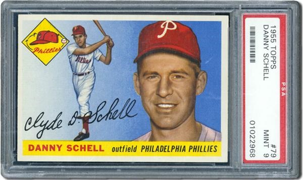 Post War Baseball Cards - 1955 Topps #79 Danny Schell PSA 9 Mint