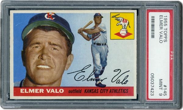 Post War Baseball Cards - 1955 Topps #145 Elmer Valo PSA 9 Mint