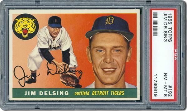Post War Baseball Cards - 1955 Topps #192 Jim Delsing PSA 8 Nm/Mt