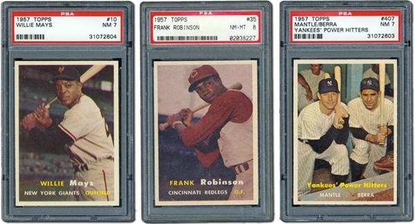 - 1957 Topps Baseball High Grade Superstar Lot (3)