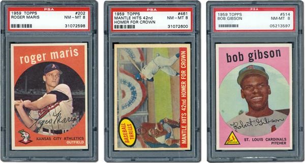 Post War Baseball Cards - 1959 Topps Baseball High Grade PSA Collection (5)