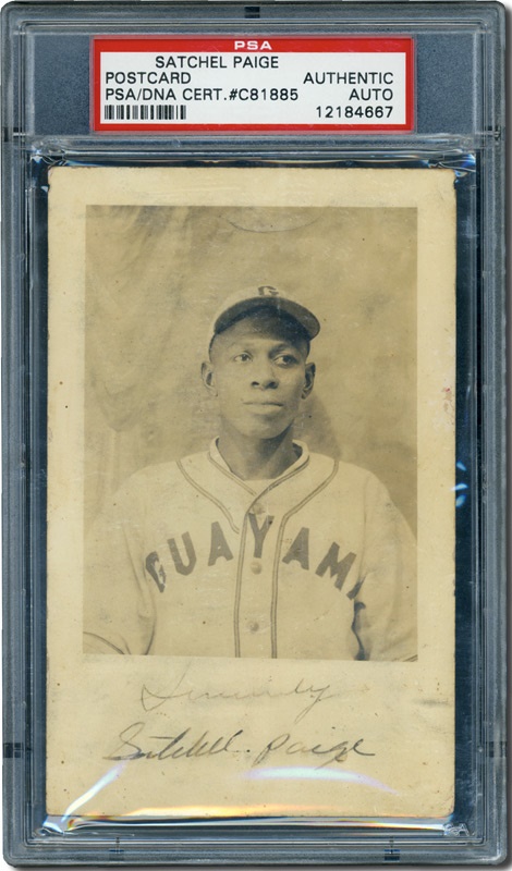 Baseball Memorabilia - Stunning Satchel Paige 1939 Signed Negro League Postcard