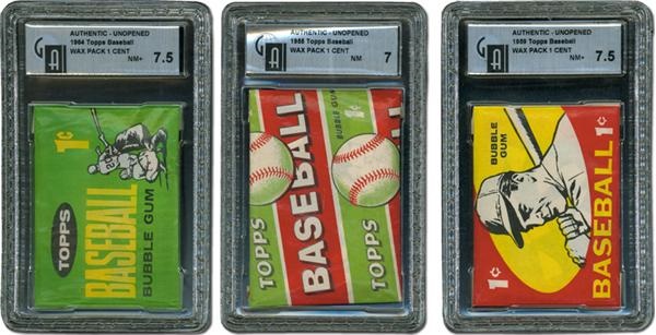 Unopened Cards - Early Topps Baseball Penny Pack Collection (3)