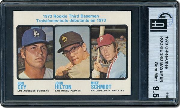 Post War Baseball Cards - 1973 OPC # 615 Mike Schmidt Rookie GAI 9.5 Gem Mint