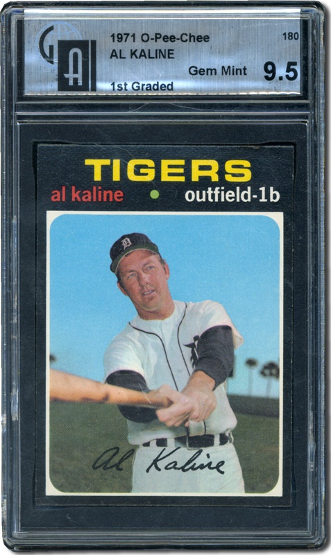 Post War Baseball Cards - 1971 OPC #180 Al Kaline GAI 9.5 Gem Mint