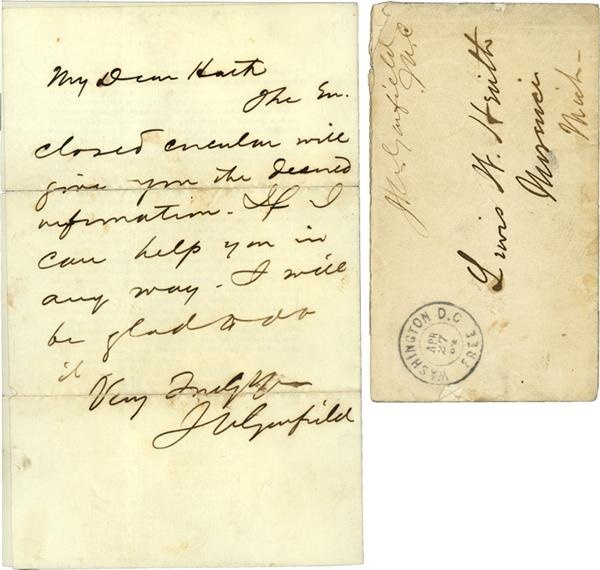 Pop Culture Autographs - 1864 James Garfield ALS with Signed Envelope