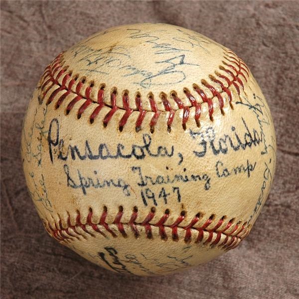 1947 Brooklyn Dodgers Executives Signed Baseball, Photo and Branch Rickey Letter