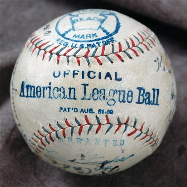 Autographed Baseballs - 1924 Washington Senators Ball with Ty Cobb