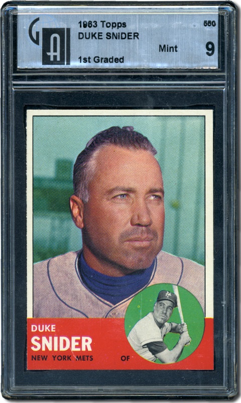 Post War Baseball Cards - 1963 Topps #550 Duke Snider GAI 9