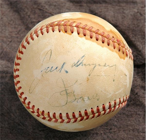 Autographed Baseballs - Joe Louis & Jack Dempsey Signed Baseball