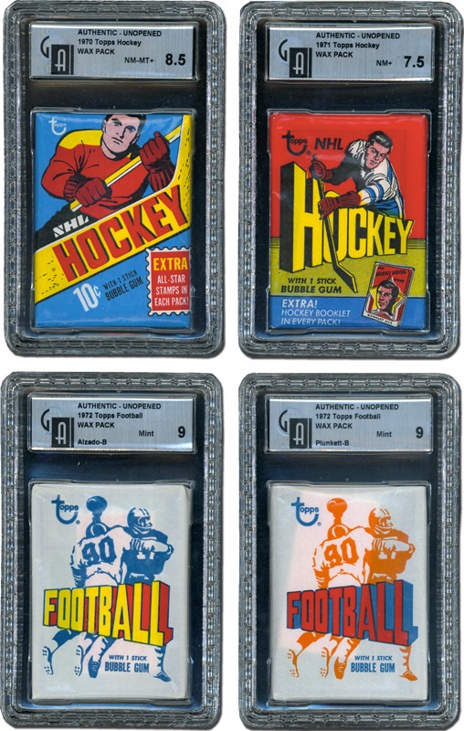 1970-72 Topps Hockey & Football Wax Pack Collection (7)