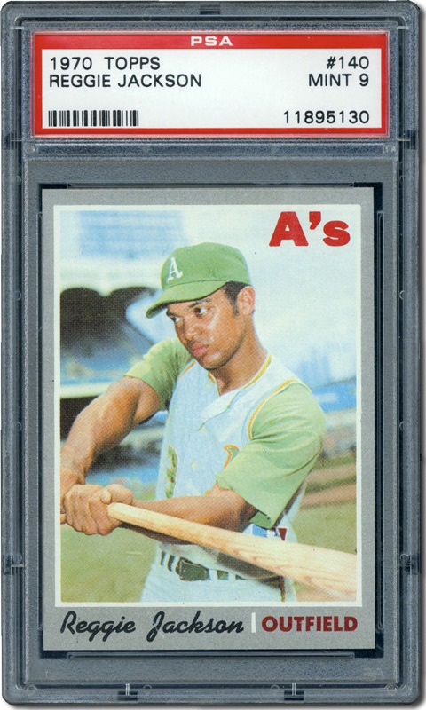 Post War Baseball Cards - 1970 Topps #140 Reggie Jackson PSA 9