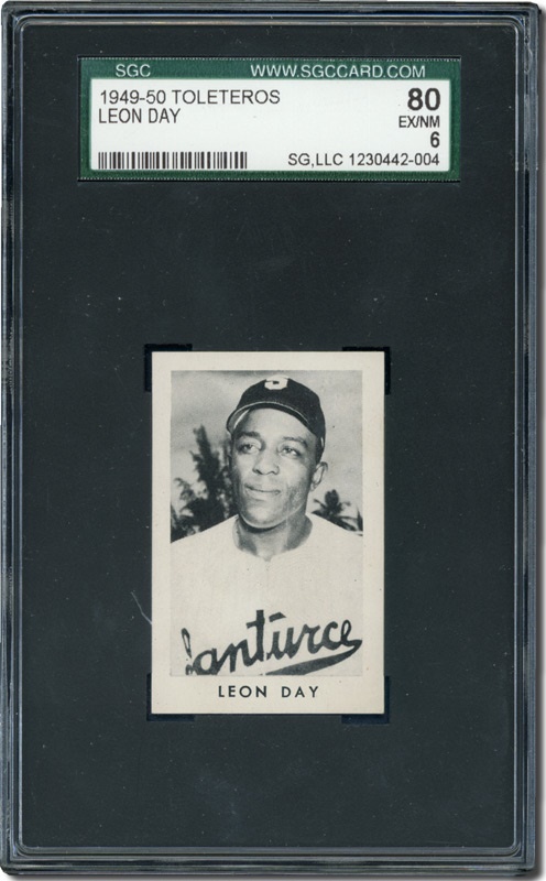 Negro League and Latin Cards - 1949-50 Toleteros Leon Day SGC 80 EX-MT 6