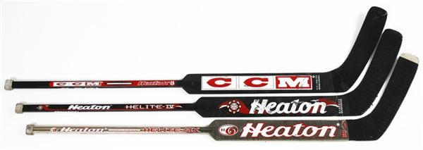 - Martin Brodeur Game Used Goalie Stick Collection (3)